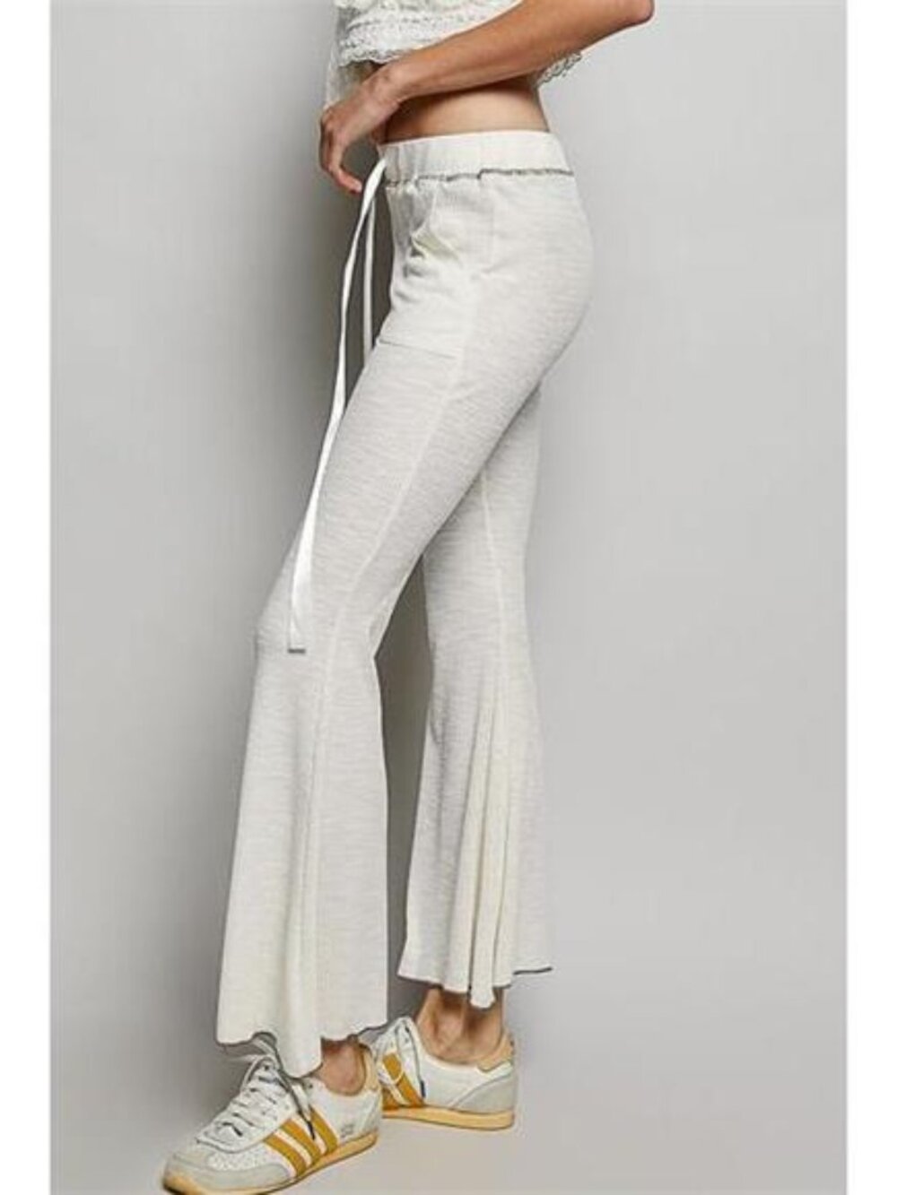 POL Drawstring Textured Ribbed Knit Pants - Picture 2 of 7